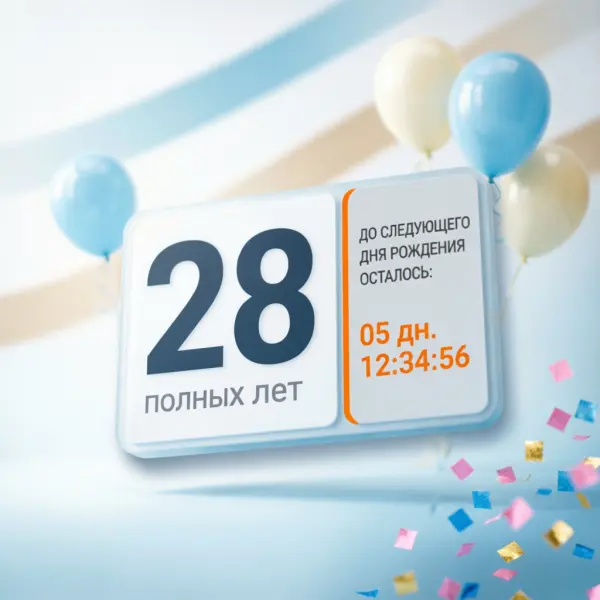 Калькулятор Дня Рождения: Ваш точный возраст и таймер до праздника